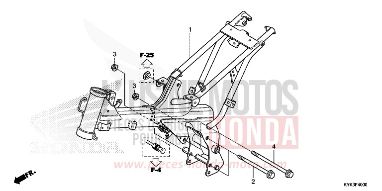 RAHMENKOERPER (CRF110FD/E/H/J) von CRF110F EXTREME RED (R292) von 2013