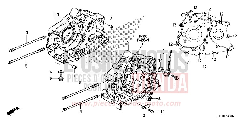KURBELGEHAEUSE von CRF110F EXTREME RED (R292) von 2014