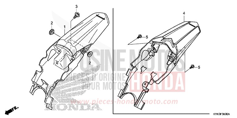 KOTFLUEGEL, HINTEN von CRF110F EXTREME RED (R292) von 2014
