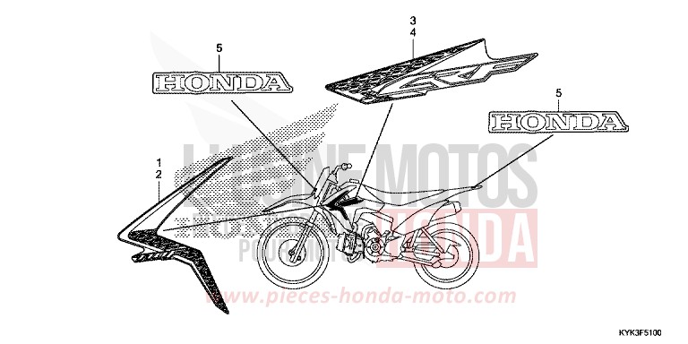 STREIFEN/MARKE (CRF110FD/E/H/J) von CRF110F EXTREME RED (R292) von 2014