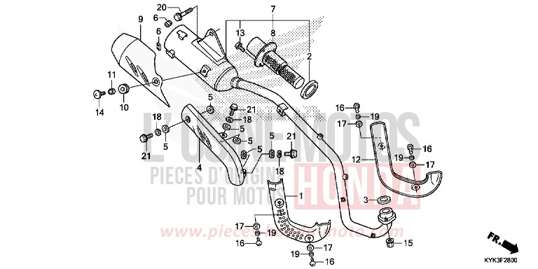 ABGAS-SCHALLDAEMPFER (CRF110FD/E/H/J) von CRF110F EXTREME RED (R292) von 2017