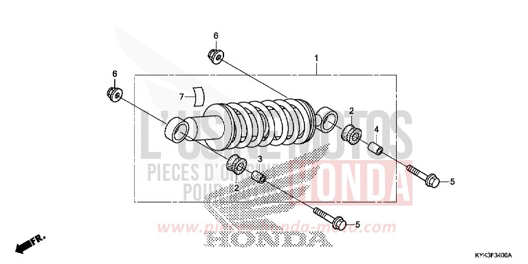 KISSEN, HINTEN von CRF110F EXTREME RED (R292) von 2017