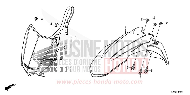 KOTFLUEGEL, VORNE (CRF110FK/L/M/N) von CRF110F EXTREME RED (R292) von 2019