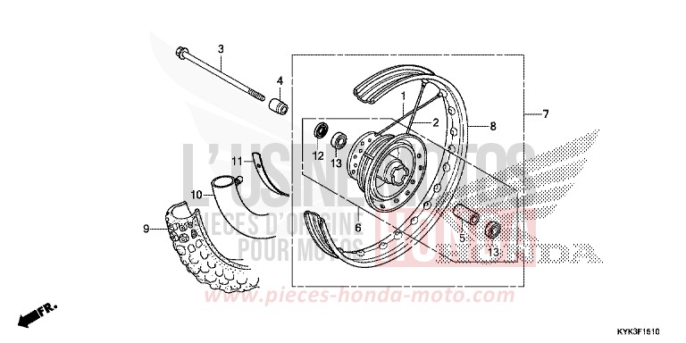 VORDERRAD von CRF110F EXTREME RED (R292) von 2019