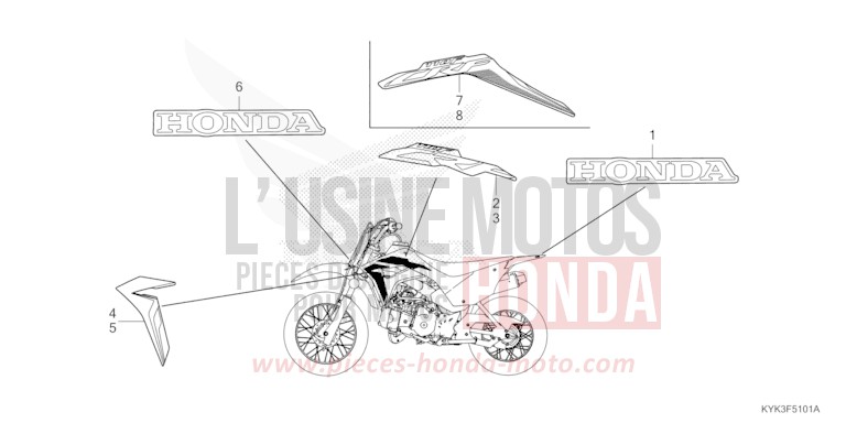 STREIFEN/MARKE (CRF110FK/L/M/N) von CRF110F EXTREME RED (R292) von 2019