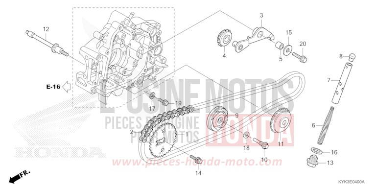 NOCKENWELLENKETTE/SPANNVORRICHTUNG von CRF110F EXTREME RED (R292) von 2022