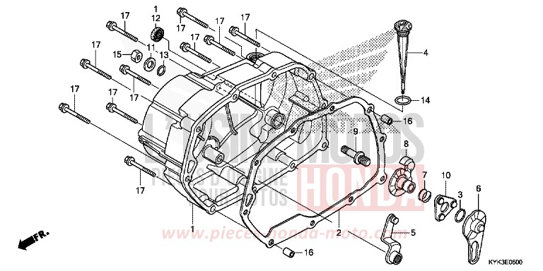 KURBELGEHAEUSEABDECKUNG von CRF110F EXTREME RED (R292) von 2022