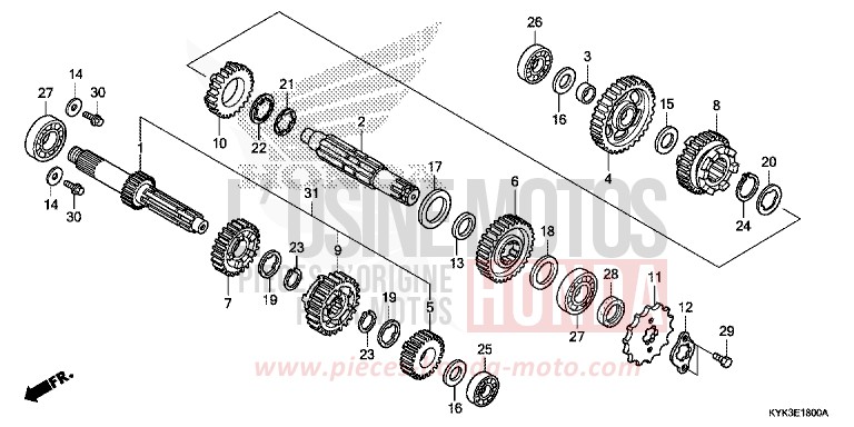 GETRIEBE von CRF110F EXTREME RED (R292) von 2022