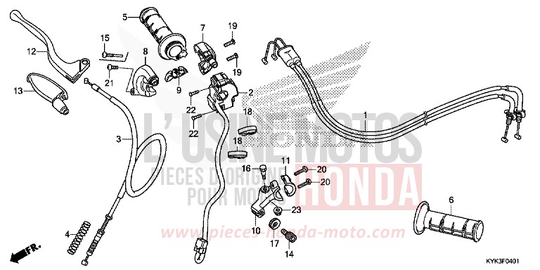 HEBELGRIFF/SCHALTER/KABEL (CRF110FK/L/M/N) von CRF110F EXTREME RED (R292) von 2022