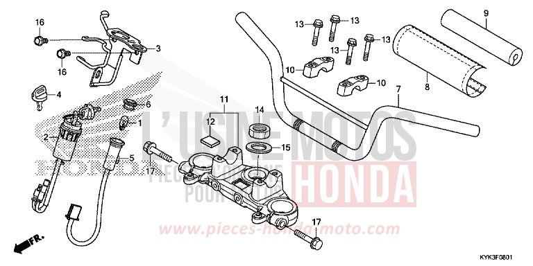 ROHRGRIFF/OBERE BRUECKE (CRF110FK/L/M/N) von CRF110F EXTREME RED (R292) von 2022