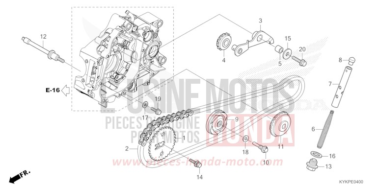 NOCKENWELLENKETTE/SPANNVORRICHTUNG von CRF110F EXTREME RED (R292) von 2023