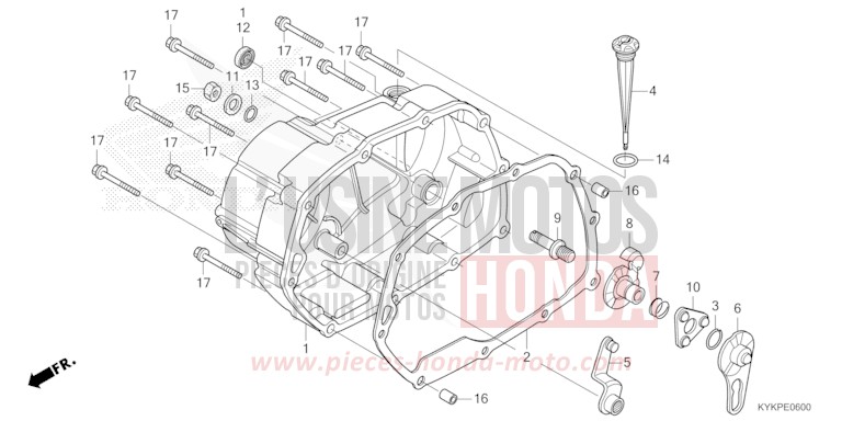 KURBELGEHAEUSEABDECKUNG von CRF110F EXTREME RED (R292) von 2023