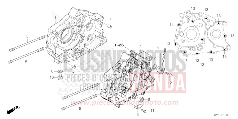 KURBELGEHAEUSE von CRF110F EXTREME RED (R292) von 2023