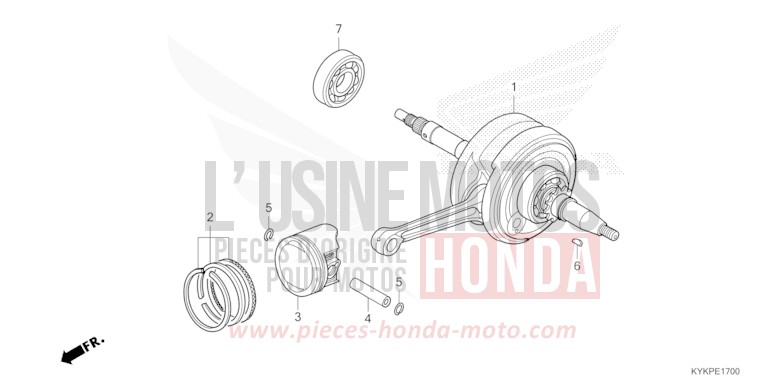 KURBELWELLE/KOLBEN von CRF110F EXTREME RED (R292) von 2023