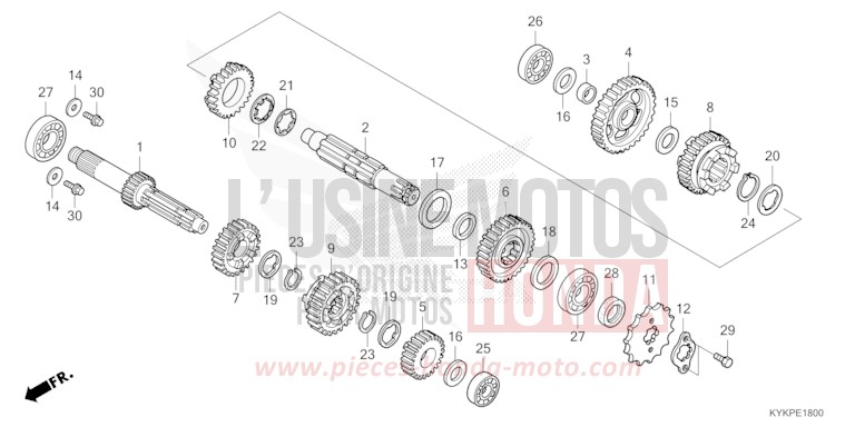GETRIEBE von CRF110F EXTREME RED (R292) von 2023