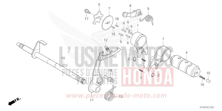 SCHALTTROMMEL von CRF110F EXTREME RED (R292) von 2023