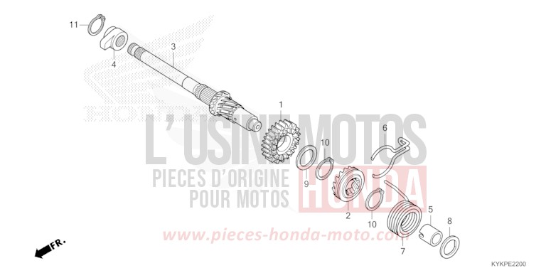 KICKSTARTERSPINDEL von CRF110F EXTREME RED (R292) von 2023