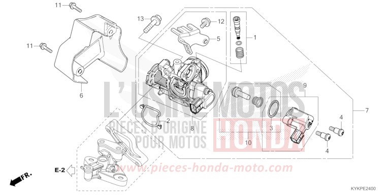 DROSSELKLAPPENGEHAEUSE von CRF110F EXTREME RED (R292) von 2023
