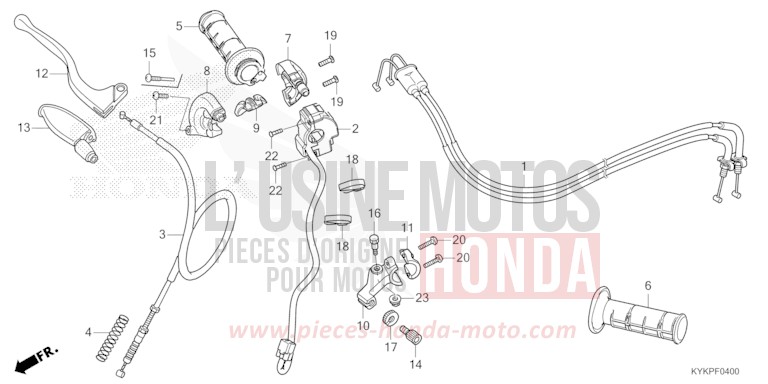 HEBELGRIFF/SCHALTER/KABEL von CRF110F EXTREME RED (R292) von 2023