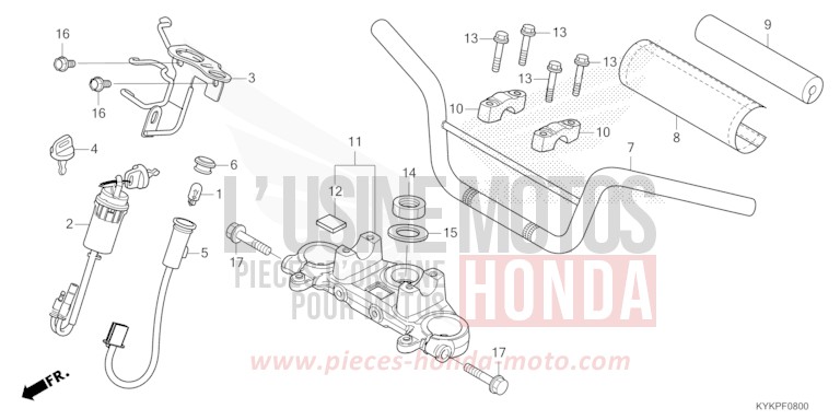ROHRGRIFF/OBERE BRUECKE von CRF110F EXTREME RED (R292) von 2023
