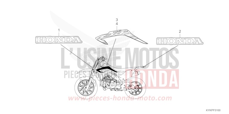 STREIFEN/MARKE von CRF110F EXTREME RED (R292) von 2023