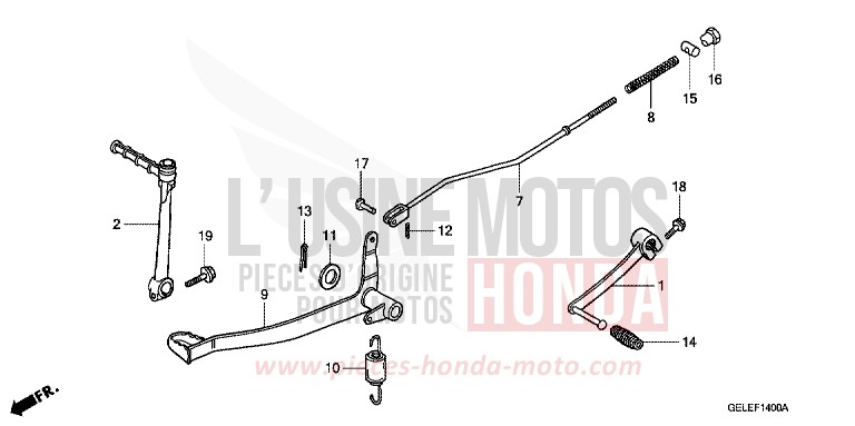 BRAKE PEDAL/KICK STARTERARM von CRF50F EXTREME RED (R292) von 2005