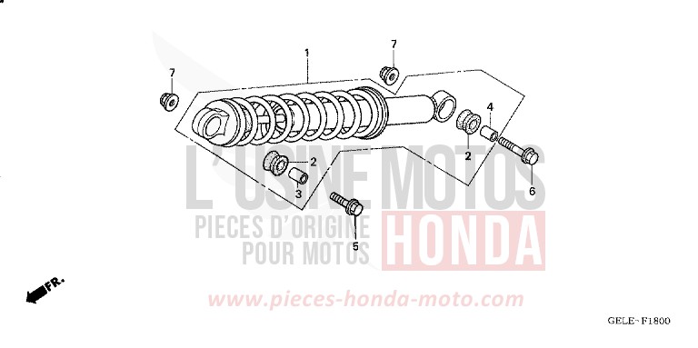 KISSEN, HINTEN von CRF50F EXTREME RED (R292) von 2005