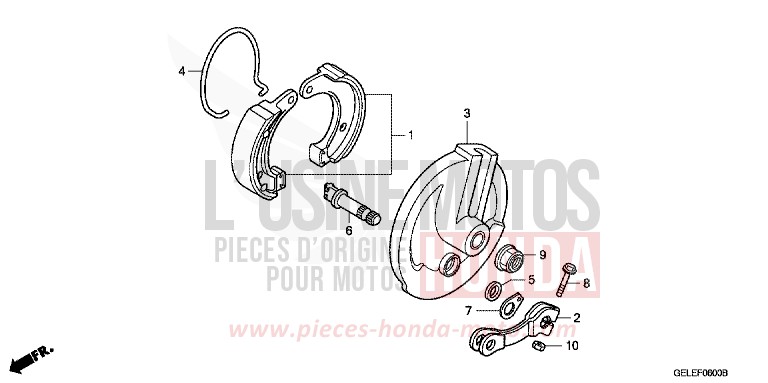 BREMSPLATTE, VORNE von CRF50F EXTREME RED (R292) von 2006
