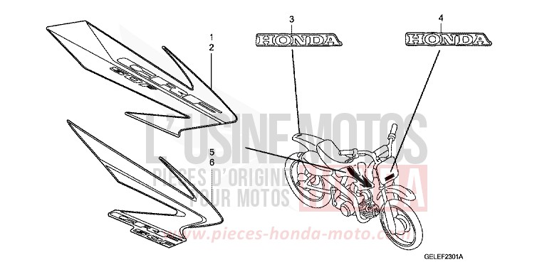 MARKE/STREIFEN (CRF50F6/7) von CRF50F EXTREME RED (R292) von 2006