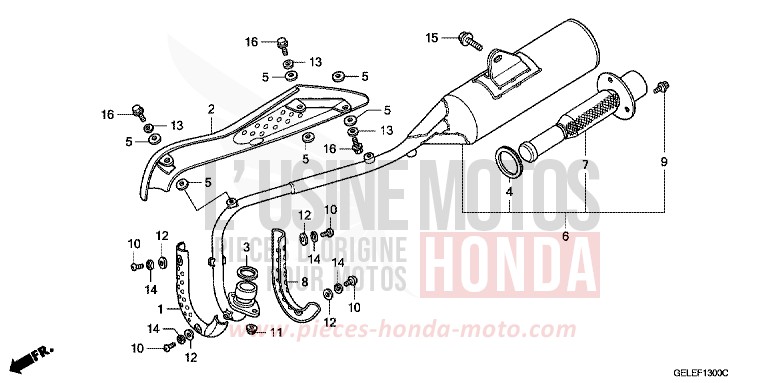 ABGAS-SCHALLDAEMPFER von CRF50F EXTREME RED (R292) von 2008