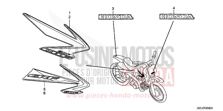MARKE/STREIFEN (CRF50F8/9/A) von CRF50F EXTREME RED (R292) von 2008