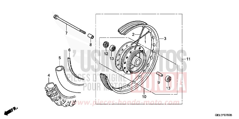 VORDERRAD von CRF50F EXTREME RED (R292) von 2009