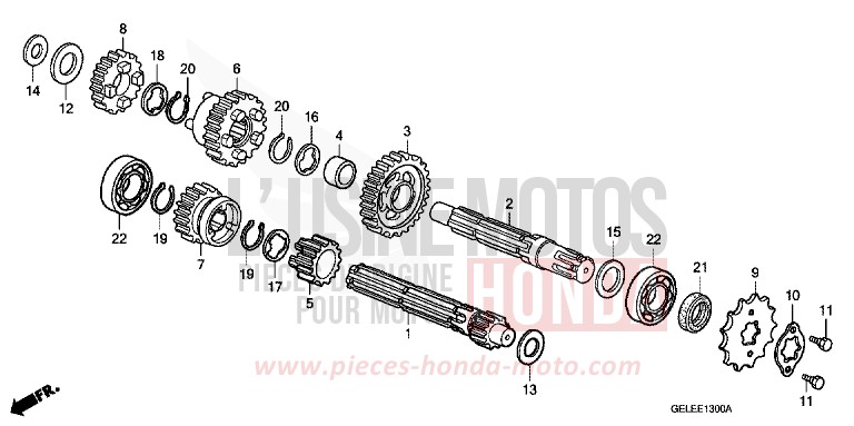GETRIEBE von CRF50F EXTREME RED (R292) von 2010