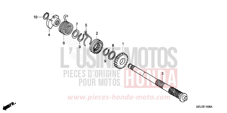 KICKSTARTERSPINDEL von CRF50F EXTREME RED (R292) von 2010