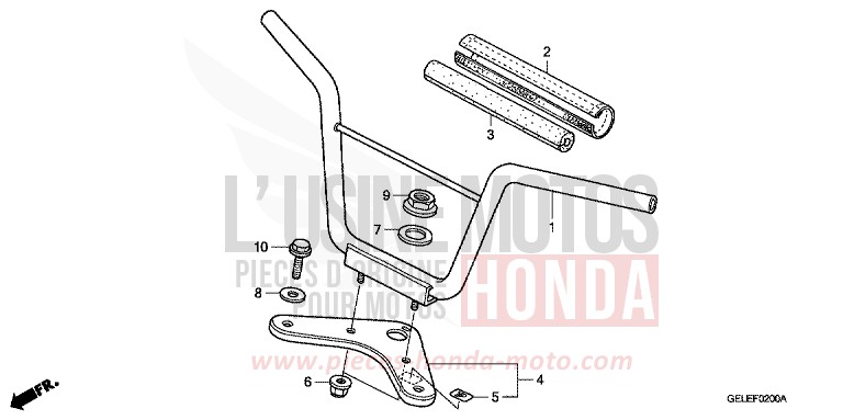 ROHRGRIFF/OBERE BRUECKE von CRF50F EXTREME RED (R292) von 2010