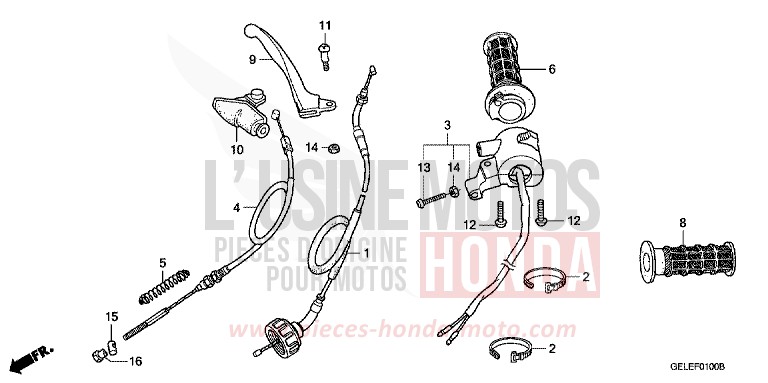 HEBELGRIFF/SCHALTER/KABEL von CRF50F EXTREME RED (R292) von 2011