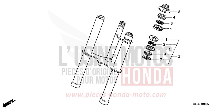 GABEL, VORNE von CRF50F EXTREME RED (R292) von 2011