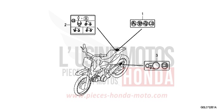 WARNETIKETT (CRF50FA/B) von CRF50F EXTREME RED (R292) von 2011