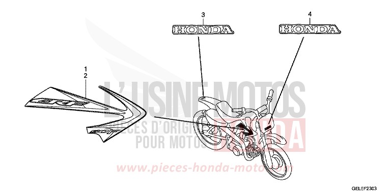 MARKE/STREIFEN (CRF50FB) von CRF50F EXTREME RED (R292) von 2011