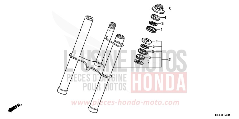 GABEL, VORNE von CRF50F EXTREME RED (R292) von 2012