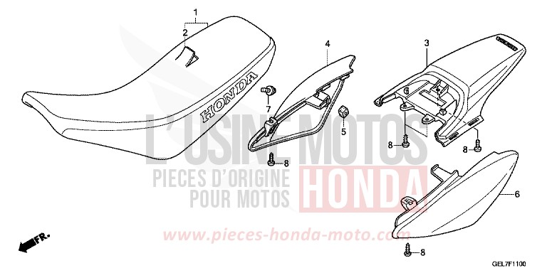 SITZ/KOTFLUEGEL, HINTEN von CRF50F EXTREME RED (R292) von 2013