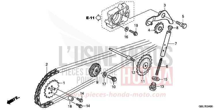 NOCKENWELLENKETTE/SPANNVORRICHTUNG von CRF50F EXTREME RED (R292) von 2014