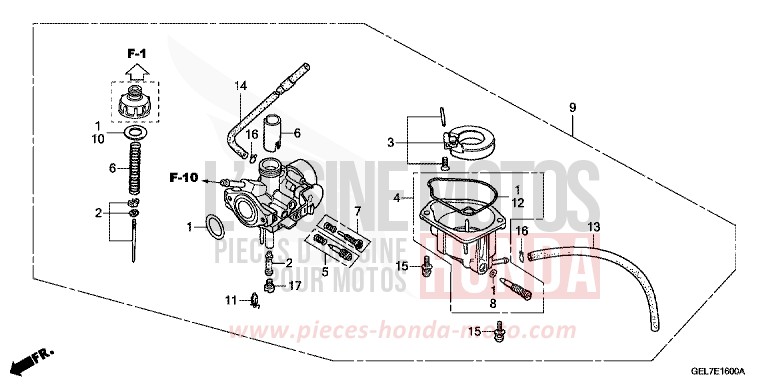 VERGASER von CRF50F EXTREME RED (R292) von 2014