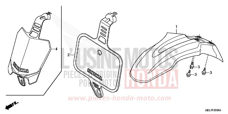 KOTFLUEGEL, VORNE von CRF50F EXTREME RED (R292) von 2014