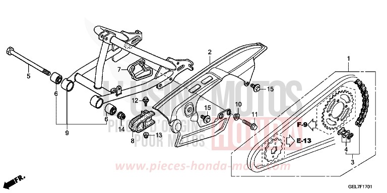 SCHWINGE (CRF50FD/E/H/J/K/L) von CRF50F EXTREME RED (R292) von 2014