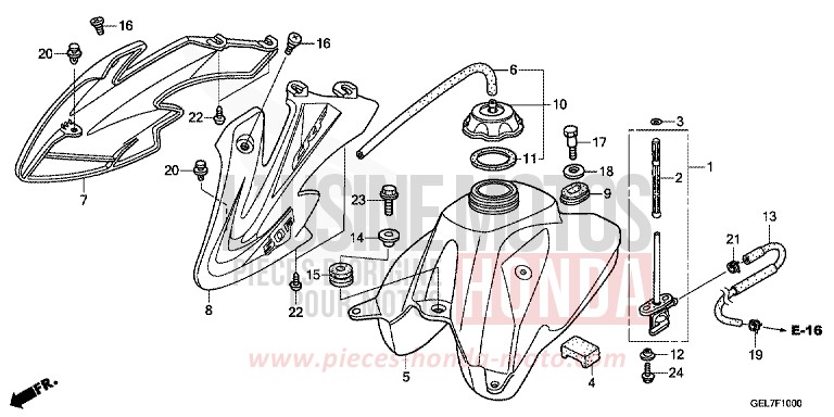 KRAFTSTOFFTANK von CRF50F EXTREME RED (R292) von 2017
