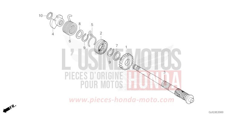 KICKSTARTERSPINDEL von CRF50F EXTREME RED (R292) von 2022