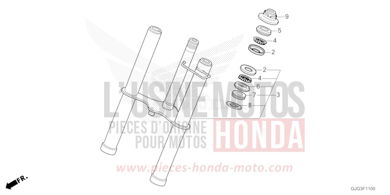 GABEL, VORNE von CRF50F EXTREME RED (R292) von 2022