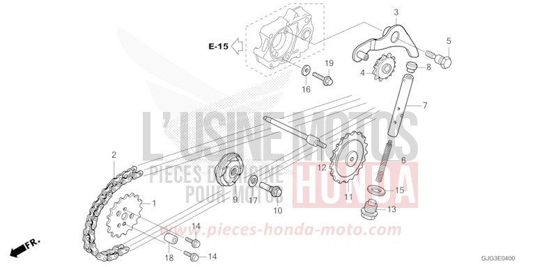 NOCKENWELLENKETTE/SPANNVORRICHTUNG von CRF50F EXTREME RED (R292) von 2023