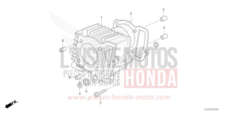 ZYLINDER von CRF50F EXTREME RED (R292) von 2023